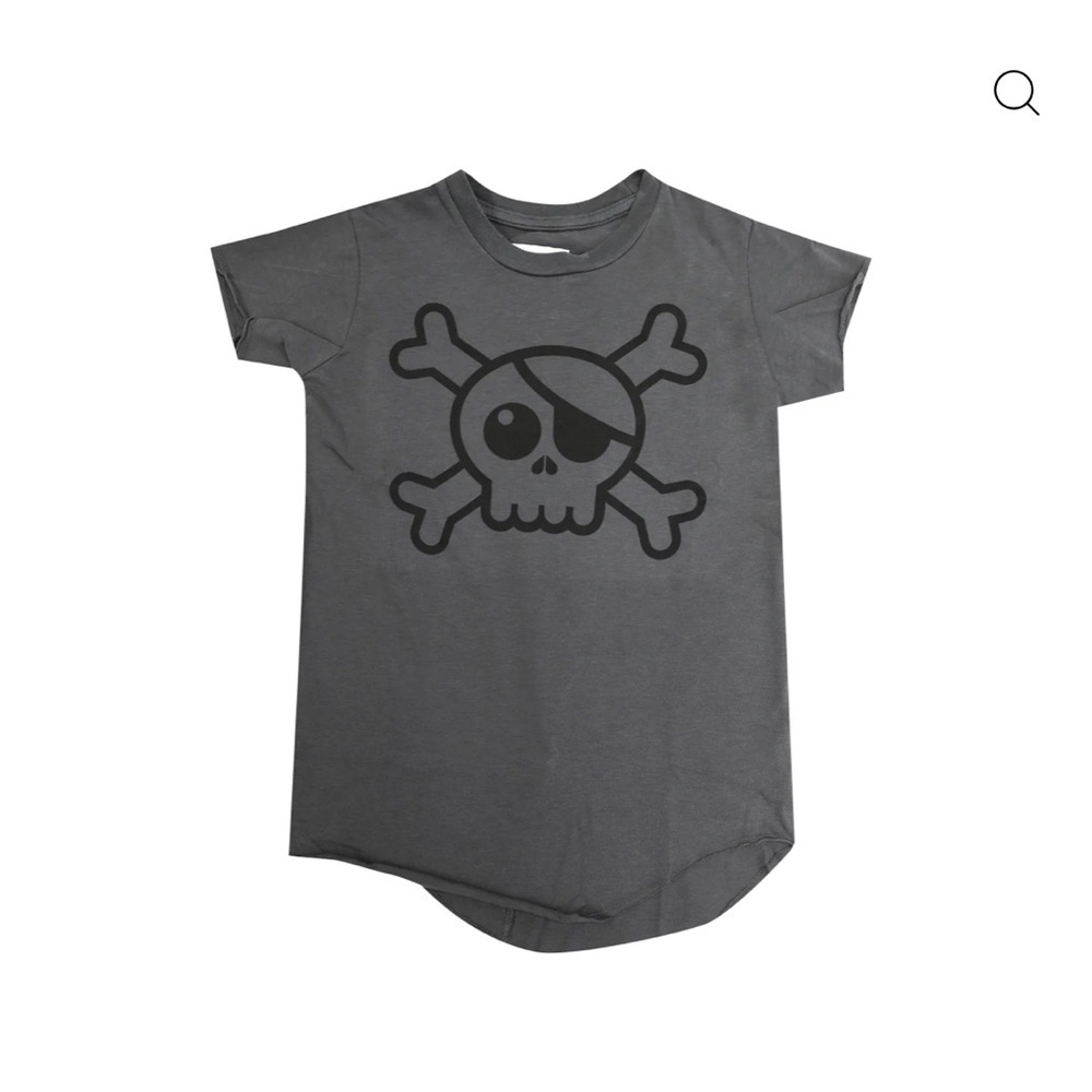 nununu Gray Skull Graphic Kids Shirt